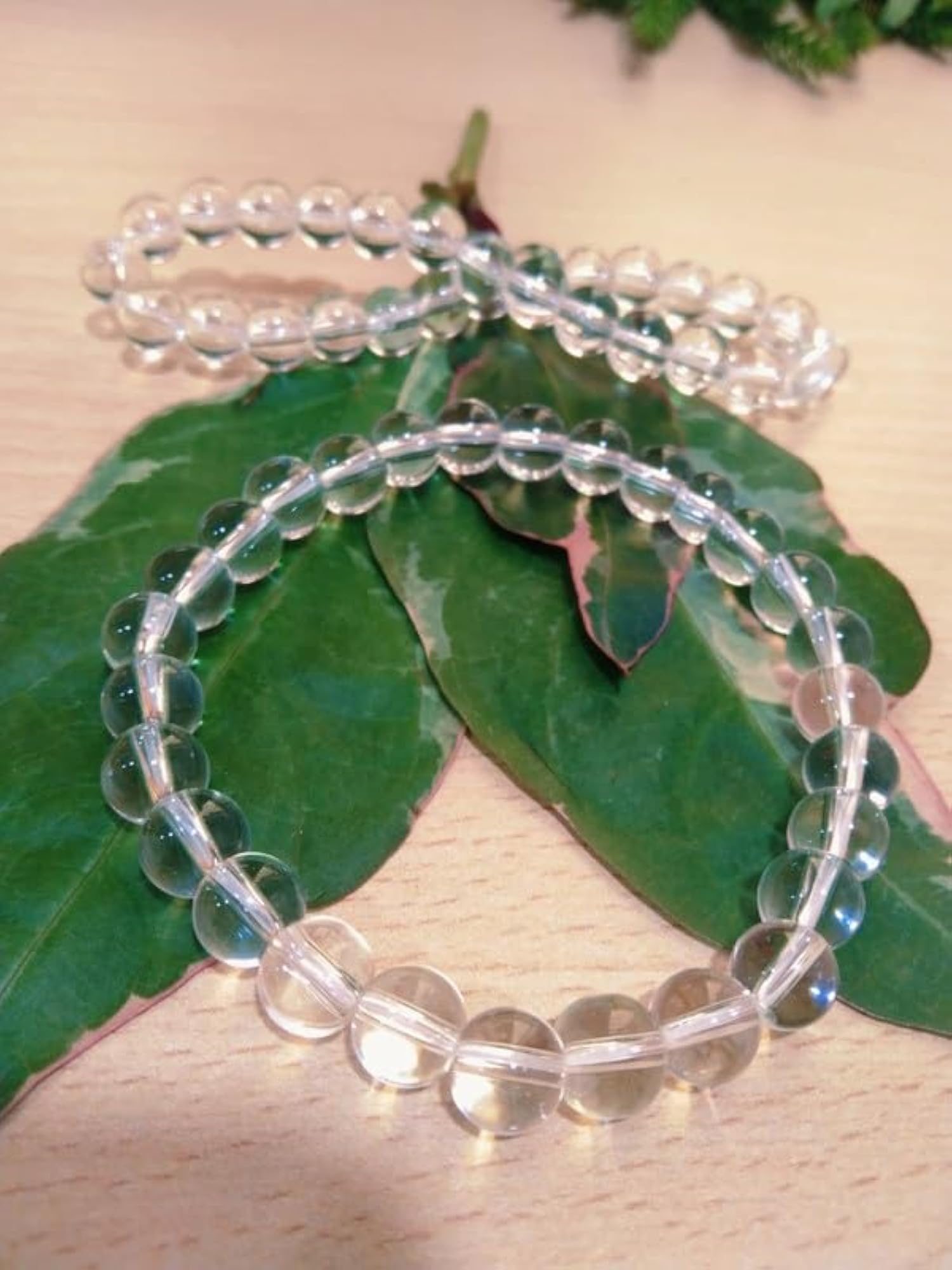 Unisex Natural Sphatik Crystal 8mm Round Bead Stretchable Bracelet